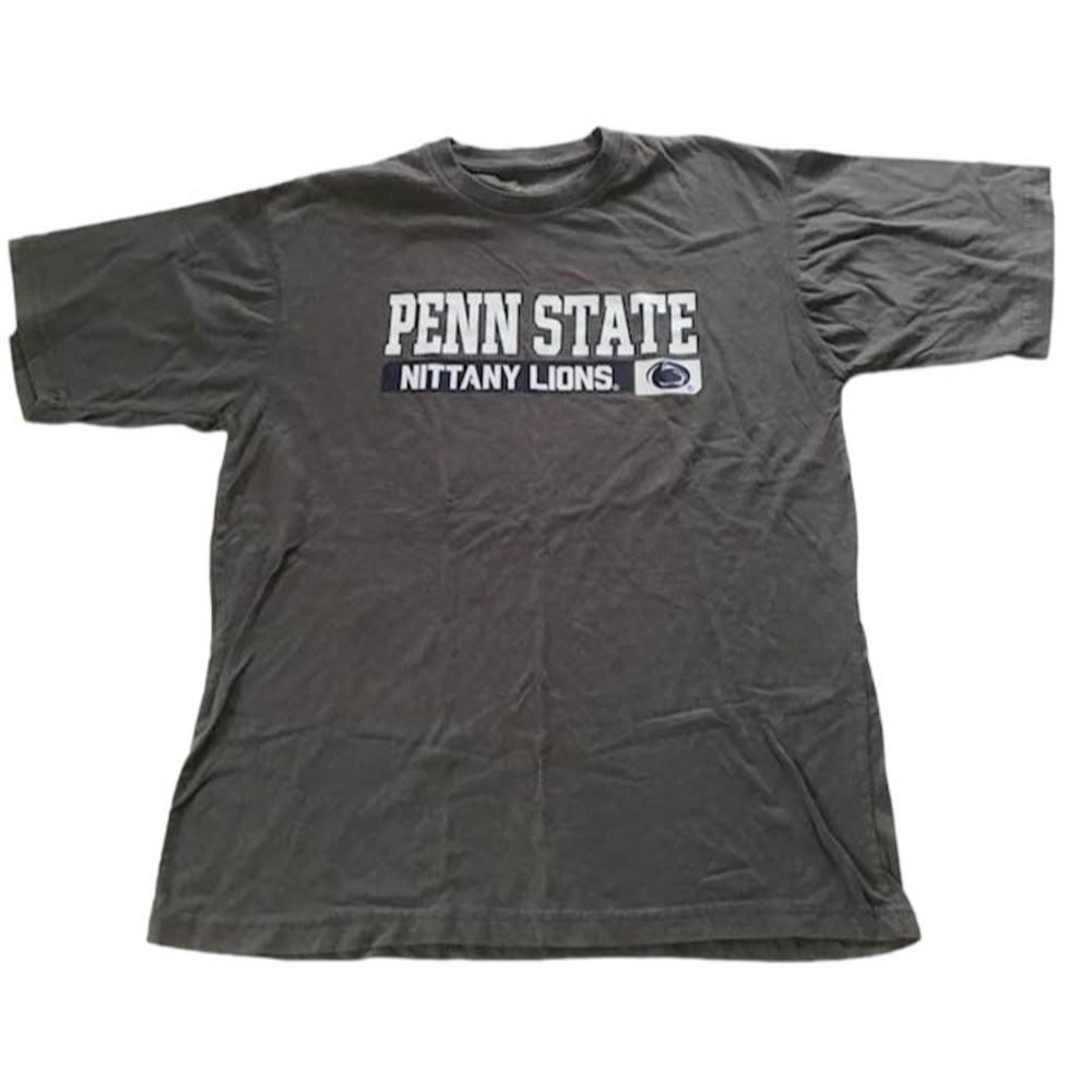 Penn State Nittany Lions T-shirt L Large Gray Logo Pennsylvania University OVB